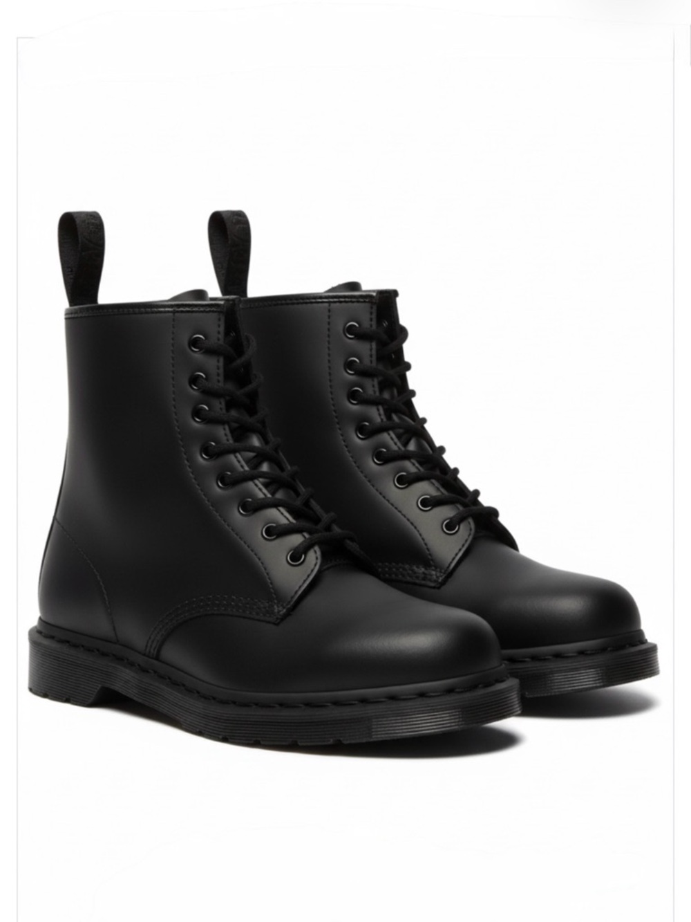 Dr. Martens 1460 Mono Combat Unisex Ankle Boots, Black, Size‎ 7